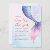 De eerste verjaardag van de Zee Mermaid Kaart (Voorkant)