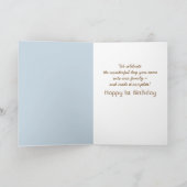 De eerste verjaardag van de zoon kaart (Binnen)