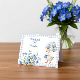 De eerste verjaardag van een domme ganzenjongen bedankkaart