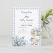 De eerste verjaardag van een domme ganzenjongen kaart (Staand voorkant)