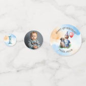 De eerste verjaardag van een gepersonaliseerde jon confetti (Achterkanten)