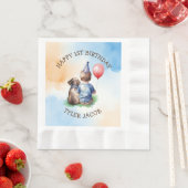 De eerste verjaardag van een gepersonaliseerde jon servet (Insitu)