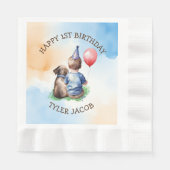 De eerste verjaardag van een gepersonaliseerde jon servet (Voorkant)