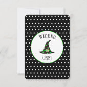 De eerste verjaardag van één groene halloween kaart (Achterkant)