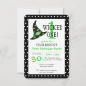 De eerste verjaardag van één groene halloween kaart (Voorkant)