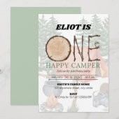 De eerste verjaardag van een Happy Camper Boy Kaart (Voorkant / Achterkant)