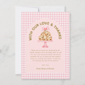 De eerste verjaardag van een lief koekjesmeisje be bedankkaart (Voorkant)