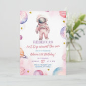 De eerste verjaardag van een modern minimalistisch kaart (Staand voorkant)