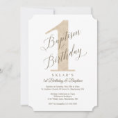 De eerste verjaardag van Elegant Script Gold Baby  Kaart (Voorkant)