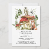 De eerste verjaardag van Enchanted Forest Woodland Kaart (Voorkant)