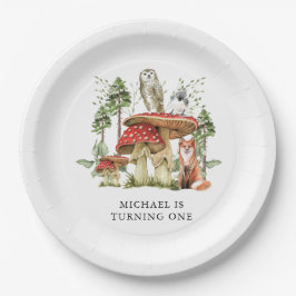 De eerste verjaardag van Enchanted Forest Woodland Papieren Bordje