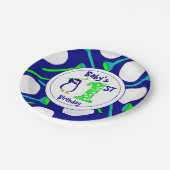 De eerste verjaardag van Golfing Penguin Baby Papieren Bordje (Gekanteld)