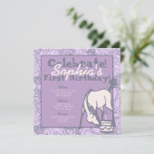 De eerste verjaardag van Lavender Pony Girl Kaart (Staand voorkant)