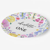 De eerste verjaardag van Little Wildflower Girl Papieren Bordje (Gekanteld)