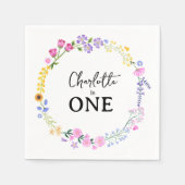 De eerste verjaardag van Little Wildflowers Girl Servet (Voorkant)