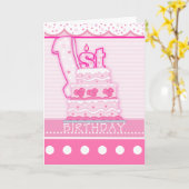 De Eerste Verjaardag van meisjes Kaart (Gele Bloem)