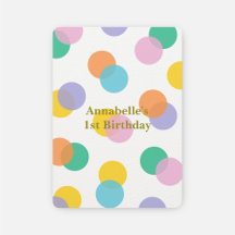 De eerste verjaardag van meisjes, kleurrijke poka