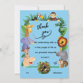 De eerste verjaardag van One Wild YearBoy's Thank  Bedankkaart