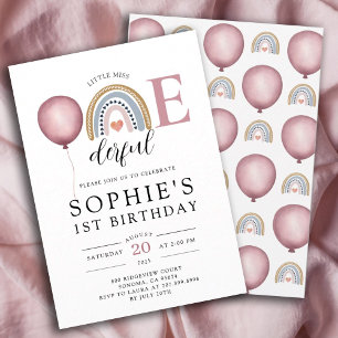 De eerste verjaardag van Onederful Rainbow Girl Kaart