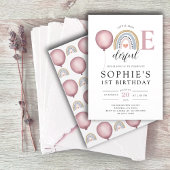 De eerste verjaardag van Onederful Rainbow Girl Kaart