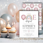 De eerste verjaardag van Onederful Rainbow Girl Kaart