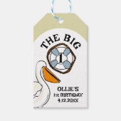 De eerste verjaardag van The Big One Nautical Beac Cadeaulabel (Voorkant)