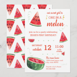 De eerste verjaardag van Watermeloen in een MELON Kaart