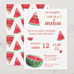 De eerste verjaardag van Watermeloen in een MELON Kaart