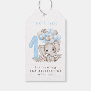 De eerste verjaardag vult het blauw in dank u Labe Cadeaulabel