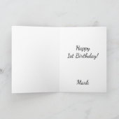 De eerste verjaardagsballonnen feestdagen kaart (Binnen)