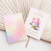 De eerste verjaardagsfeestje taart van het meisje kaart