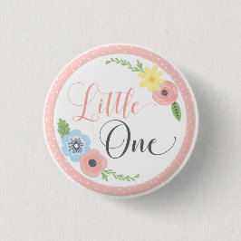 De eerste verjaardagsfeestje van Little One Floral Ronde Button 3,2 Cm