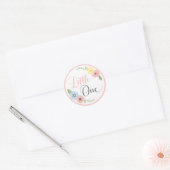 De eerste verjaardagsfeestje van Little One Floral Ronde Sticker (Envelop)