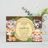De eerste verjaardagsuitnodigingen van een wilde j kaart (Staand voorkant)