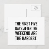 De eerste vijf dagen na het hardste weekend briefkaart (Voorkant / Achterkant)