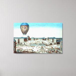 De eerste vlucht van Pilatre du Rozier's hot-air b Canvas Afdruk