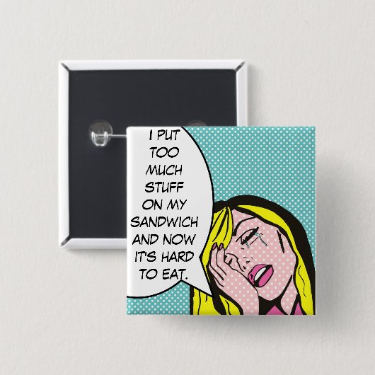 De eerste Wereld Problemen Pop Art Button (Voorkant /achterkant)