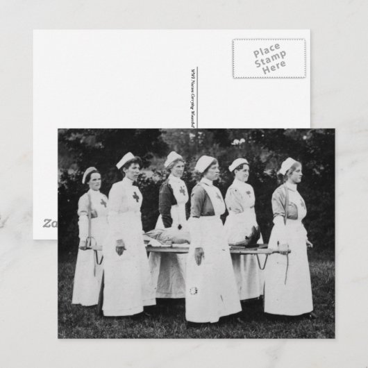 De Eerste Wereldoorlog Verpleegkundigen dragen de  Briefkaart (Voorkant / Achterkant)