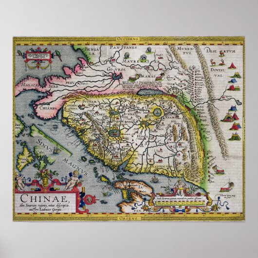 De eerste Westerne Atlas China | 1584 Poster (Voorkant)