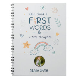 De eerste woorden en gedachtes van uw kind notitieboek