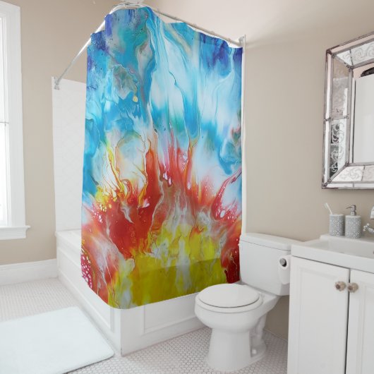 "De eerste zonsondergang" Christelijk Douchegordijn (In situ)