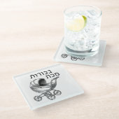 De eerstgeboren pest voor Seder Glazen Onderzetter (Schuin)