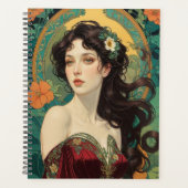 De eeuwig bloeiende Art Nouveau Vrouw Planner (Voorkant)