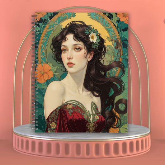 De eeuwig bloeiende Art Nouveau Vrouw Planner