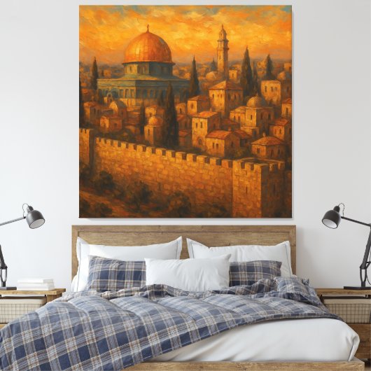 De eeuwige pracht van Jeruzalem Canvas Afdruk (Insitu (Slaapkamer))