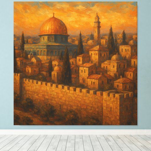 De eeuwige pracht van Jeruzalem Canvas Afdruk (Insitu (Houten vloer))