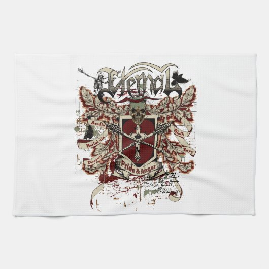 de eeuwige woede van de trots rood theedoek (Horizontaal)