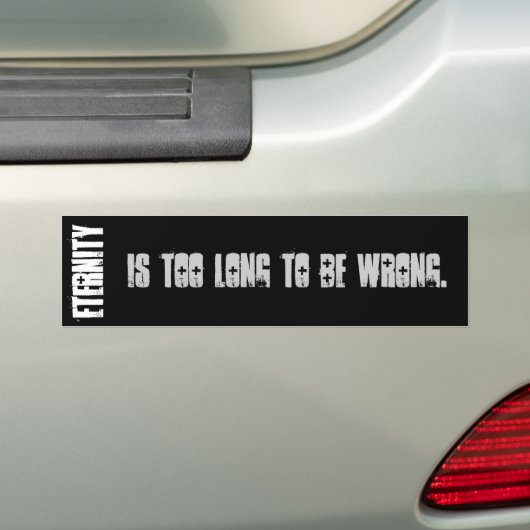 De eeuwigheid is te lang om verkeerd te zijn. bumpersticker (Op auto)