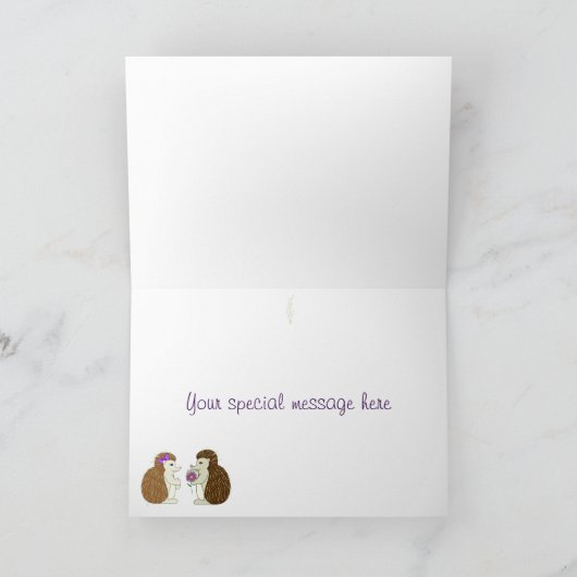 De egel dankt u kaardt bedankkaart (Binnen)