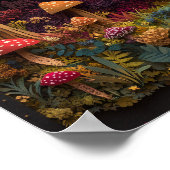 De egel | Herfstnacht Forest Cutout Art Poster (Hoek)